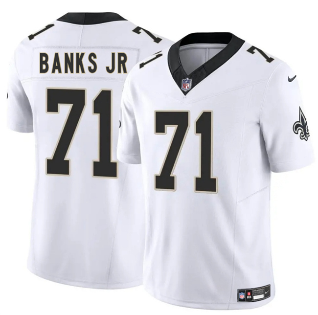 New Orleans Saints #71 Kelvin Banks Jr White 2025 Draft F.U.S.E. Vapor Limited Football Stitched Jersey