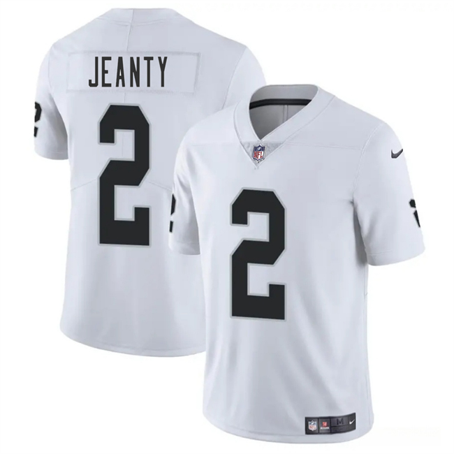 Las Vegas Raiders #2 Ashton Jeanty White 2025 Draft Vapor Untouchable Limited Football Stitched Jersey