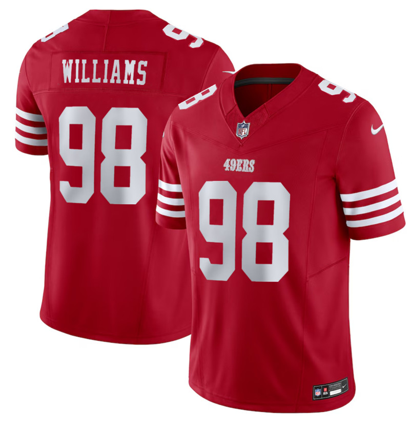 San Francisco 49ers #98 Mykel Williams Red 2025 Draft F.U.S.E. Vapor Untouchable Limited Football Stitched Jersey