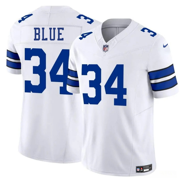 Dallas Cowboys #34 Jaydon Blue White 2025 Draft F.U.S.E. Vapor Untouchable Limited Football Stitched Jersey