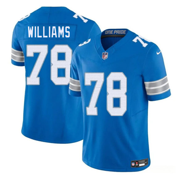 Detroit Lions #78 Tyleik Williams Blue 2025 Draft F.U.S.E. Vapor Limited Football Stitched Jersey