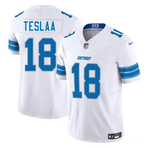 Detroit Lions #18 Isaac TeSlaa White 2025 Draft F.U.S.E. Vapor Limited Football Stitched Jersey