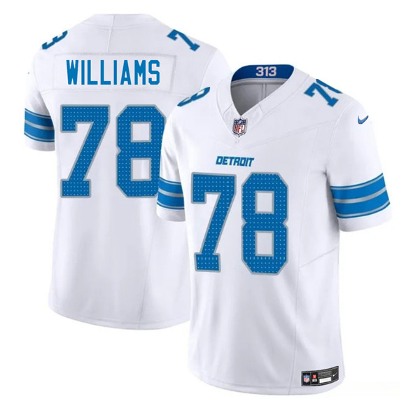 Detroit Lions #78 Tyleik Williams White 2025 Draft F.U.S.E. Vapor Limited Football Stitched Jersey