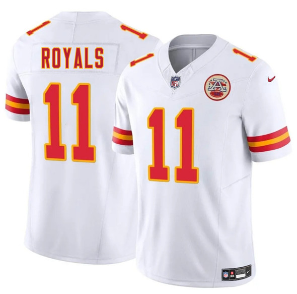 Kansas City Chiefs #11 Jalen Royals White 2025 Draft F.U.S.E. Vapor Untouchable Limited Football Stitched Jersey