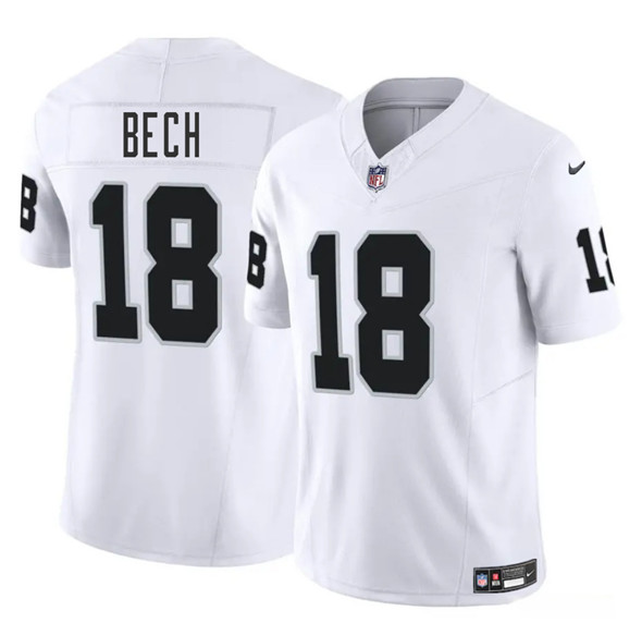 Las Vegas Raiders #18 Jack Bech White 2025 Draft F.U.S.E. Vapor Untouchable Football Stitched Jersey