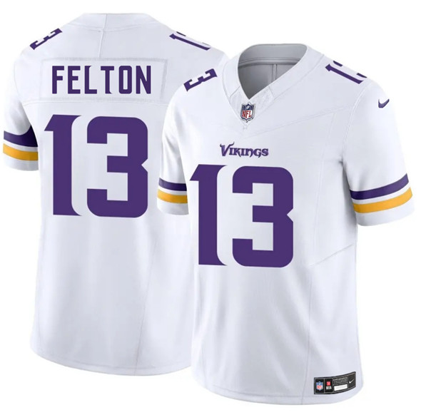 Minnesota Vikings #13 Tai Felton White 2025 Draft F.U.S.E. Vapor Untouchable Limited Football Stitched Jersey