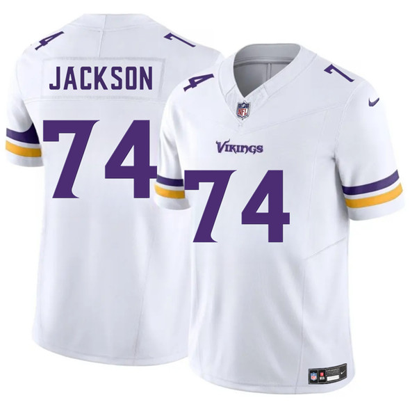 Minnesota Vikings #74 Donovan Jackson White 2025 Draft F.U.S.E. Vapor Untouchable Limited Football Stitched Jersey
