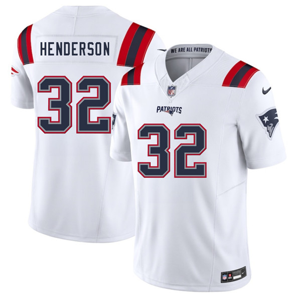 New England Patriots #32 TreVeyon Henderson White 2025 F.U.S.E. Vapor Limited Football Stitched Jersey