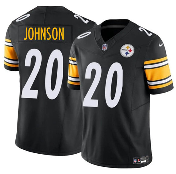 Pittsburgh Steelers #20 Kaleb Johnson Black 2025 Draft F.U.S.E. Vapor Limited Football Stitched Jersey