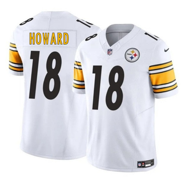 Pittsburgh Steelers #18 Will Howard White 2025 Draft F.U.S.E. Vapor Limited Football Stitched Jersey