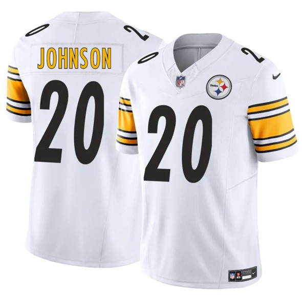 Pittsburgh Steelers #20 Kaleb Johnson White 2025 Draft F.U.S.E. Vapor Limited Football Stitched Jersey