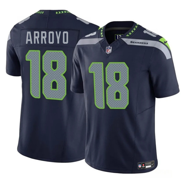 Seattle Seahawks #18 Elijah Arroyo Navy 2025 Draft F.U.S.E. Vapor Limited Football Stitched Jersey
