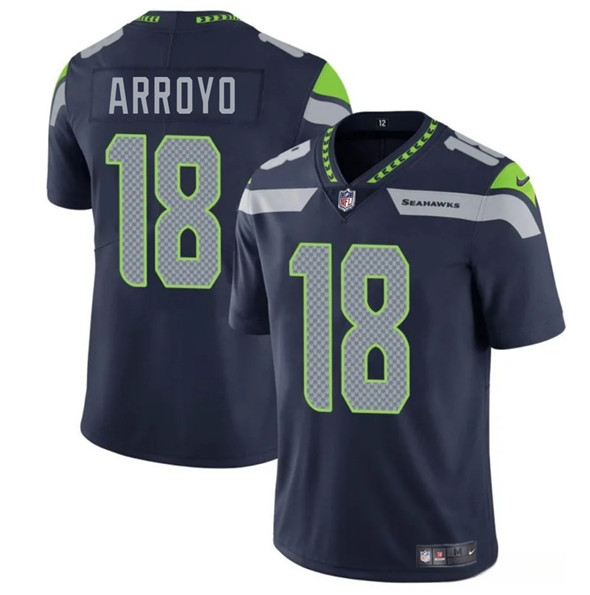 Seattle Seahawks #18 Elijah Arroyo Navy 2025 Draft Vapor Limited Football Stitched Jersey