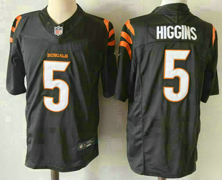 Cincinnati Bengals #5 Tee Higgins Limited Black FUSE Vapor Jersey