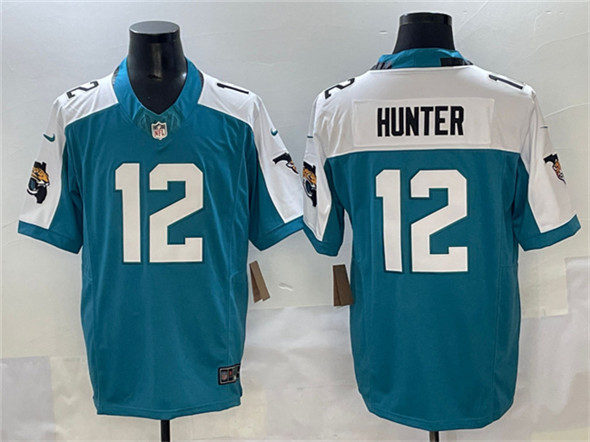 Jacksonville Jaguars #12 Travis Hunter Teal White 2025 Draft F.U.S.E. Florida Patch Vapor Untouchable Football Stitched Jersey