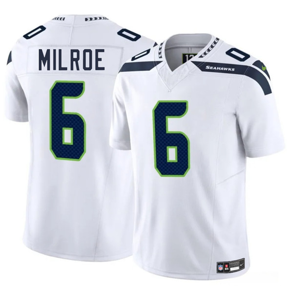 Seattle Seahawks #6 Jalen Milroe White 2025 F.U.S.E. Vapor Limited Football Stitched Jersey