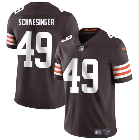 Cleveland Browns #49 Carson Schwesinger Brown 2025 Vapor Limited Football Stitched Jersey