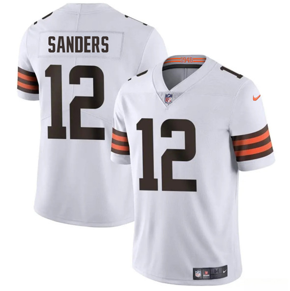 Cleveland Browns #12 Shedeur Sanders White 2025 Vapor Limited Football Stitched Jersey