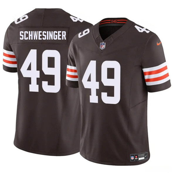 Cleveland Browns #49 Carson Schwesinger Brown 2025 F.U.S.E. Vapor Limited Football Stitched Jersey