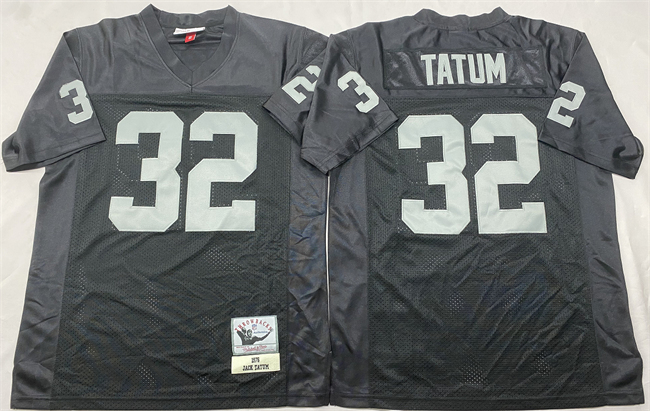 Las Vegas Raiders #32 Jack Tatum Black Throwback Stitched Football Jersey