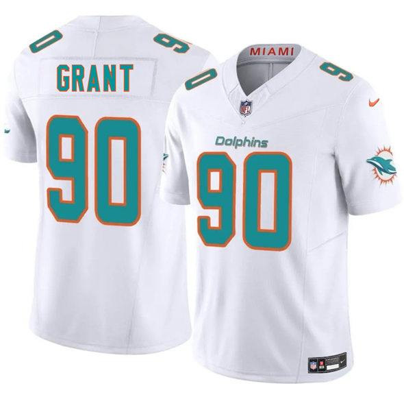 Miami Dolphins #90 Kenneth Grant White 2025 Draft F.U.S.E. Vapor Limited Football Stitched Jersey