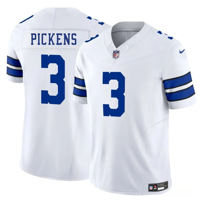Dallas Cowboys #3 George pickens White 2025 F.U.S.E. Vapor Untouchable Limited Football Stitched Jersey