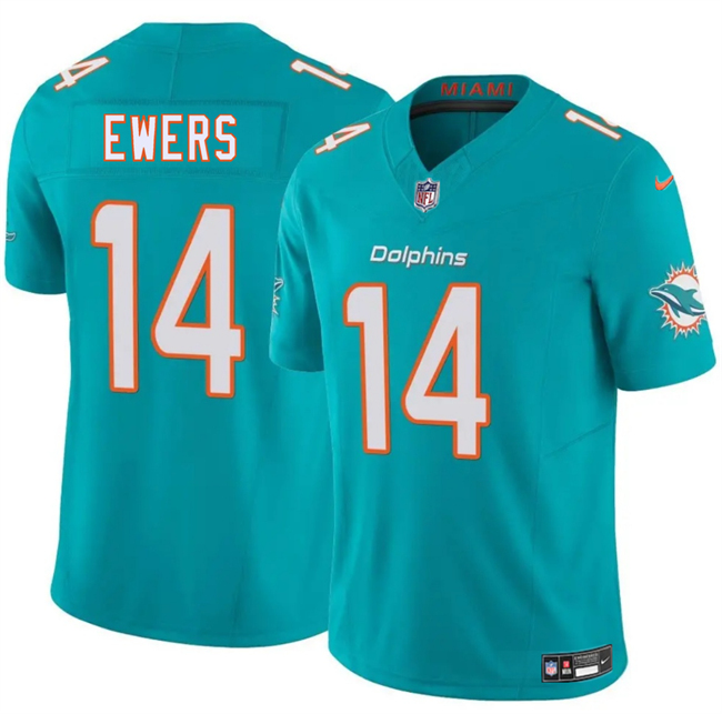 Miami Dolphins #14 Quinn Ewers Aqua 2025 Draft F.U.S.E. Vapor Limited Football Stitched Jersey