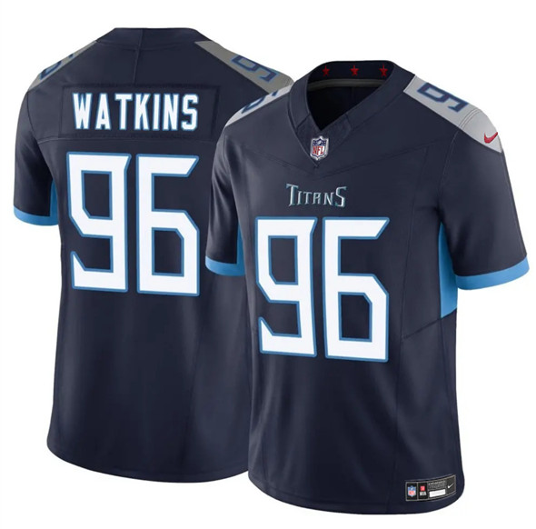 Tennessee Titans #96 Carlos Watkins Navy 2025 F.U.S.E. Vapor Limited Football Stitched Jersey