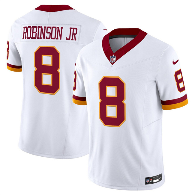 Washington Commanders #8 Brian Robinson Jr. White 2025 F.U.S.E. Throwback Vapor Limited Football Stitched Jersey