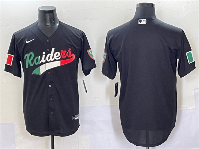 Las Vegas Raiders Blank Black Mexico Cool Base Stitched Baseball Jersey