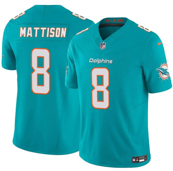 Miami Dolphins #8 Alexander Mattison Aqua 2025 F.U.S.E. Vapor Limited Football Stitched Jersey