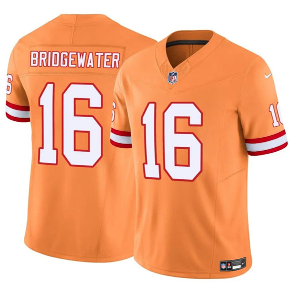 Tampa Bay Buccaneers #16 Teddy Bridgewater Orange F.U.S.E. Throwback Limited Football Stitched Jersey Tampa Bay Buccaneers #16 Teddy Bridgewater Orange F.U.S.E. Throwback Limited Football Stitched Jersey