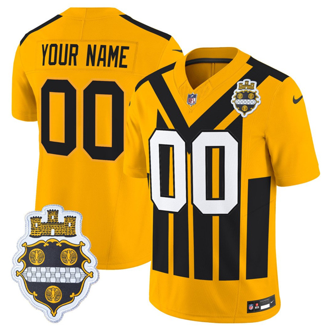 Pittsburgh Steelers Active Player Custom Gold 1933 F.U.S.E. Throwback Alternate Football Stitched Football Jersey Pittsburgh Steelers Active Player Custom Gold 1933 F.U.S.E. Throwback Alternate Football Stitched Football Jersey