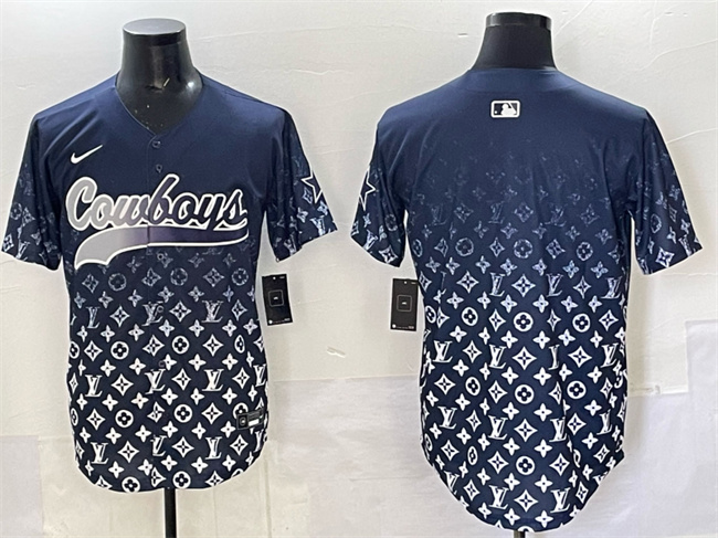 Dallas Cowboys Blank Navy Limited Stitched Baseball Jersey