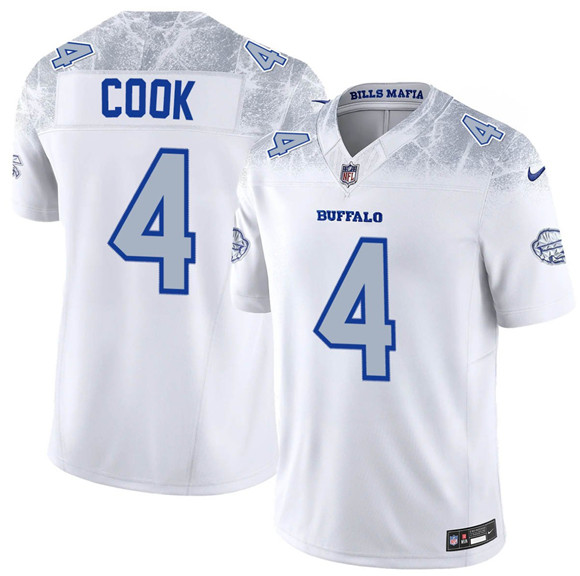 Buffalo Bills #4 James Cook White 2025 F.U.S.E. "Rivalries" Vapor Limited Football Stitched Jersey