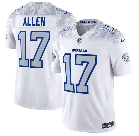 Buffalo Bills #17 Josh Allen White 2025 F.U.S.E. "Rivalries" Vapor Limited Football Stitched Jersey