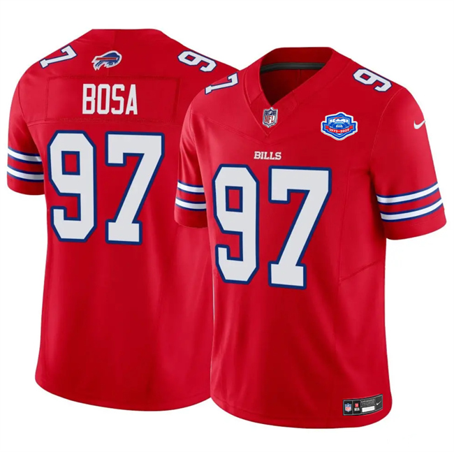 Buffalo Bills #97 Joey Bosa Red 2025 F.U.S.E. With Farewell Patch Vapor Untouchable Limited Football Stitched Jersey
