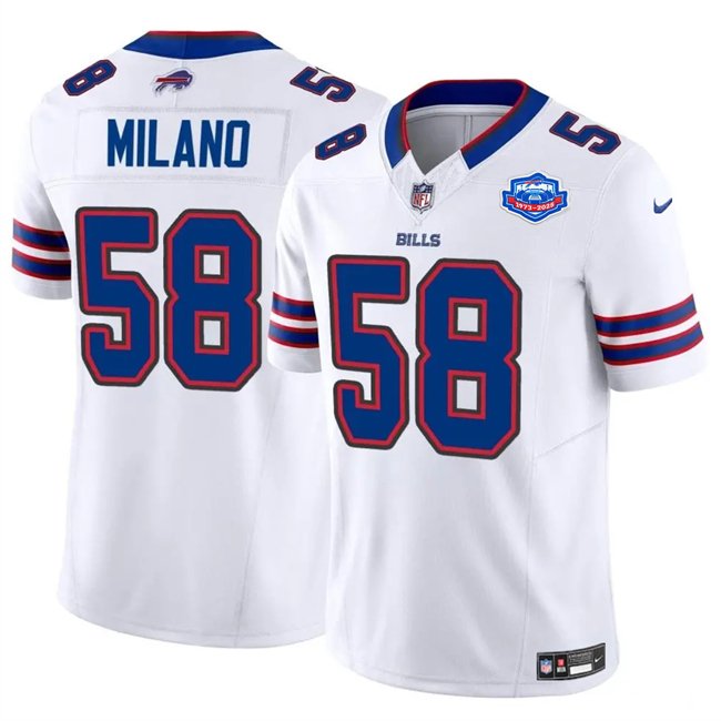 Buffalo Bills #58 Matt Milano White 2025 F.U.S.E. With Farewell Patch Vapor Untouchable Limited Football Stitched Jersey