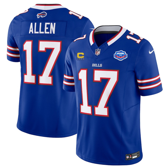 Buffalo Bills #17 Josh Allen Blue 2025 F.U.S.E. With Farewell Patch And 4-Star C Patch Vapor Untouchable Limited Football Stitched Jersey