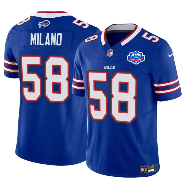 Buffalo Bills #58 Matt Milano Blue 2025 F.U.S.E. With Farewell Patch Vapor Untouchable Limited Football Stitched Jersey