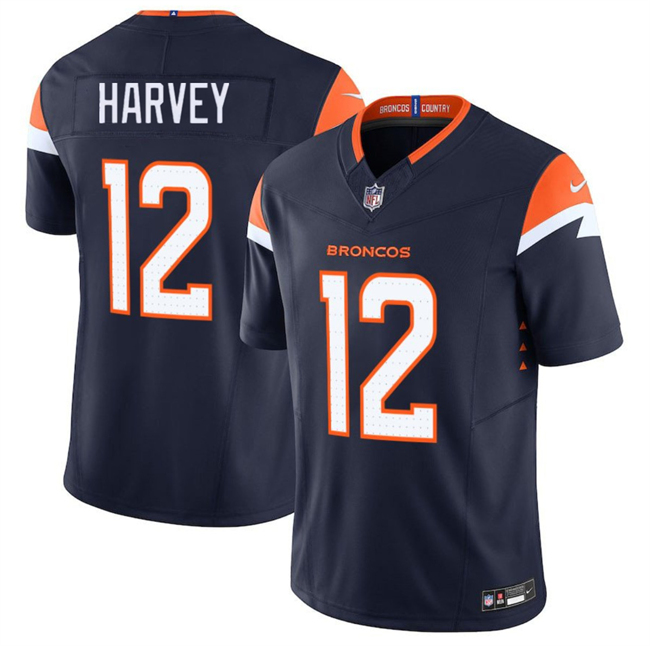 Denver Broncos #12 RJ Harvey Navy F.U.S.E. Vapor Limited Football Stitched Jersey