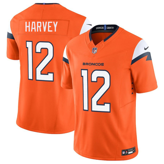 Denver Broncos #12 RJ Harvey Orange 2025 F.U.S.E. Vapor Limited Football Stitched Jersey