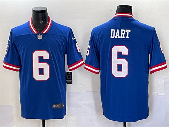New York Giants #6 Jaxson Dart Royal 2025 Draft Vapor Untouchable Classic Retired Player Football Stitched Jersey New York Giants #6 Jaxson Dart Royal 2025 Draft Vapor Untouchable Classic Retired Player Football Stitched Jersey