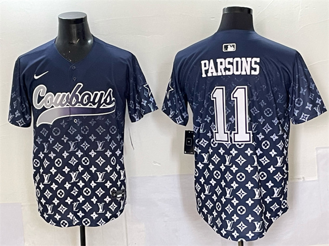 Dallas Cowboys #11 Micah Parsons Navy Limited Stitched Baseball Jersey