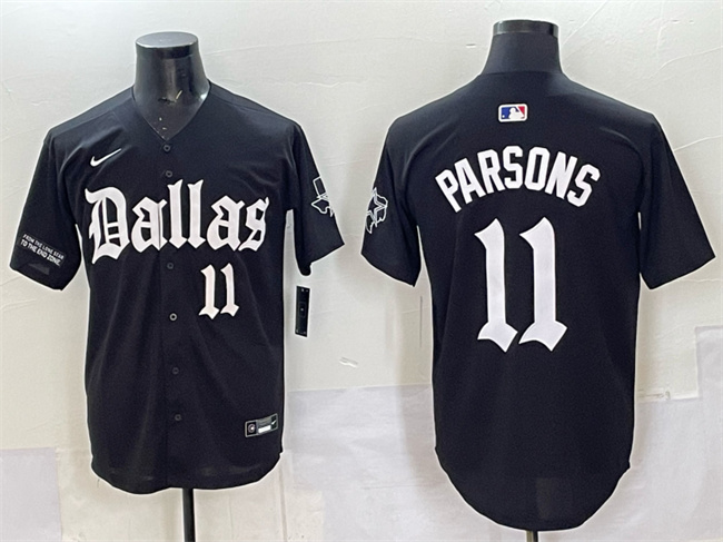 Dallas Cowboys #11 Micah Parsons Black 'Gothic Lone Star Edition' Limited Stitched Baseball Jersey
