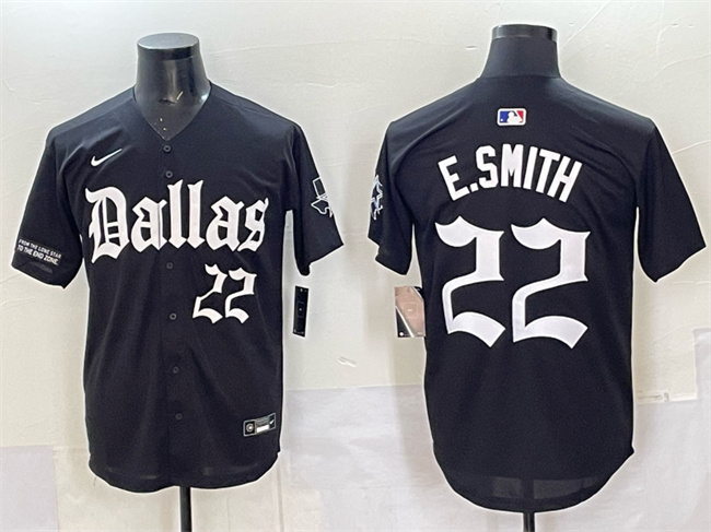 Dallas Cowboys #22 Emmitt Smith Black 'Gothic Lone Star Edition' Limited Stitched Baseball Jersey