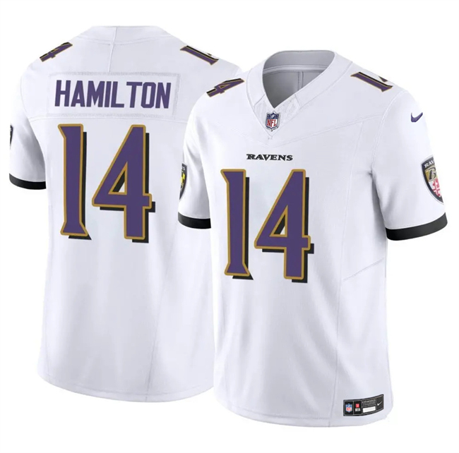 Baltimore Ravens #14 Kyle Hamilton White 2025 F.U.S.E. Vapor Limited Football Jersey