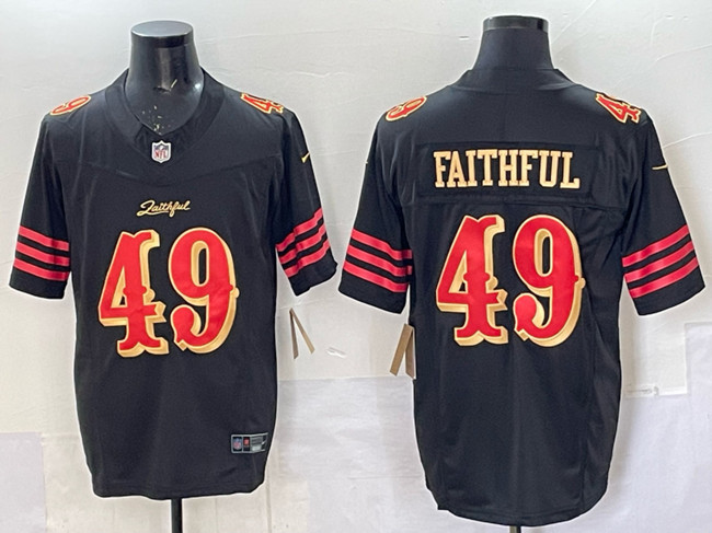 San Francisco 49ers #49 Faithful Black 2025 F.U.S.E. ??Rivalries?? Vapor Limited Stitched Football Jersey San Francisco 49ers #49 Faithful Black 2025 F.U.S.E. ??Rivalries?? Vapor Limited Stitched Football Jersey