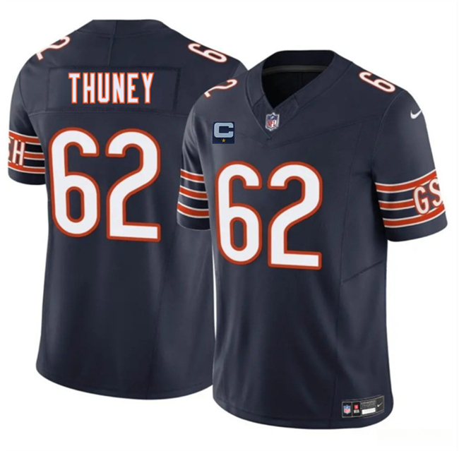 Chicago Bears #62 Joe Thuney Navy 2025 F.U.S.E. With 1-Star C Patch Vapor Untouchable Limited Stitched Football Jersey