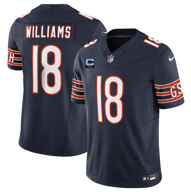 Chicago Bears #18 Caleb Williams Navy 2025 F.U.S.E. With 2-Star C Patch Vapor Untouchable Limited Stitched Football Jersey